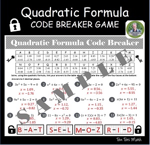 Quadratic Formula Puzzle