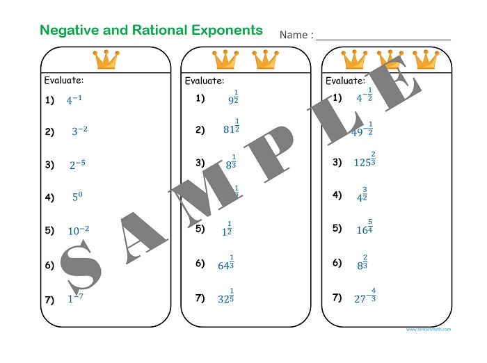 Rational Exponents - Math Educational Resources | Ten Tors Math