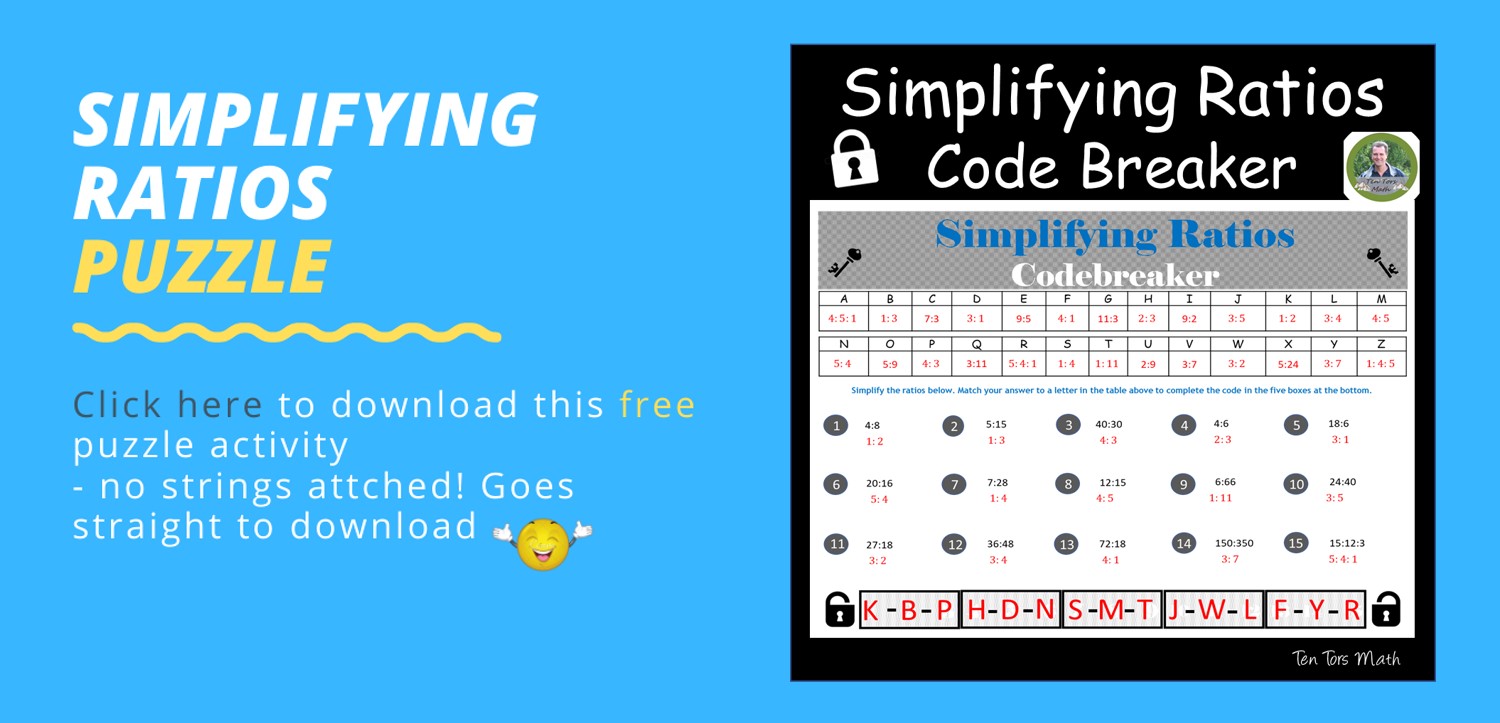 Simplifying Ratios Activity Math Educational Resources Ten Tors Math 2345